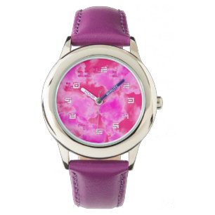 Schattig Meisje Kinder Roze Sky Horloge