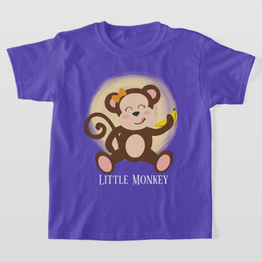 schattig meisje kleine aap toevoegen tekst t-shirt (Laagn)
