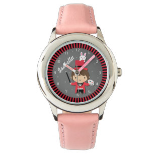 Schattig Meisje Magician en Bunny Voor Kinderen Horloge