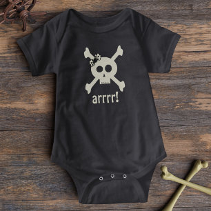 Schattig Meisje Piraat Schedel Halloween Baby Body Romper