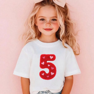 Schattig meisje vijfde verjaardag hart   Meisje vi T-shirt