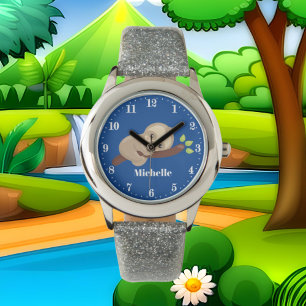 Schattig meisjes luiaard naam toevoegen horloge