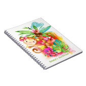 Schattig meisjesaapje klimt in boom notitieboek (Rechterzijde)