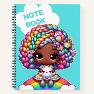 Schattig meisjesachtig notitieboekontwerp/ Chibi Notitieboek