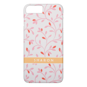 Schattig meisjesachtig pastel roze bloemmotief mon iPhone 8 plus / 7 plus hoesje