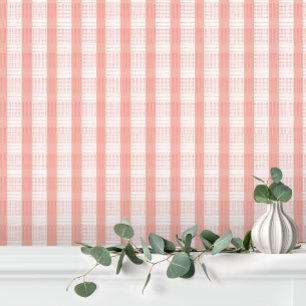 Schattig Meisjesachtig Pastel Roze Crème Gingham P Behang