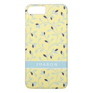 Schattig meisjesachtig pastelgeel bloempatroon mon iPhone 8 plus / 7 plus hoesje