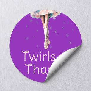 Schattig Meisjesachtig Roze Dans Balletjurk Op Paa Ronde Sticker