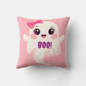 Schattig meisjesachtige Boo! Geest Kussen (Achterkant)