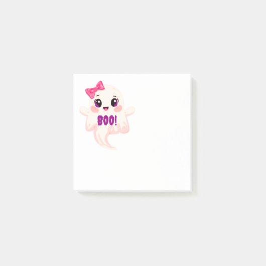 Schattig meisjesachtige Boo! Geest Post-it® Notes (Voorkant)