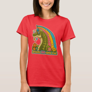 Schattig meisjesachtige dinosaurus eenhoorn regenb t-shirt