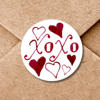 Schattig met de hand geschreven XOXO romantische V Ronde Sticker