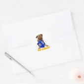 Schattig met latkes? Hankukkah Pug Puppy & Dreidel Ronde Sticker (Envelop)