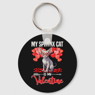 Schattig Mijn Sphynx Kat Is Mijn Valentijn Valenti Sleutelhanger