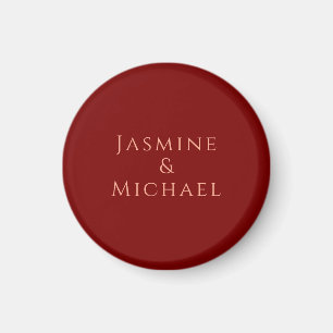 Schattig Minimalistisch Diep Rood & Perzik Eigen N Magneet