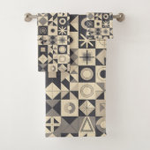 Schattig minimalistisch tegelpatroon bad handdoek (Insitu)