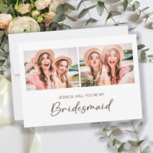 Schattig Minimalistisch Wil Je Mijn Bruidsmeisje Z Kaart