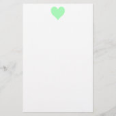 Schattig Mint Groen Hart Briefpapier (Voorkant)