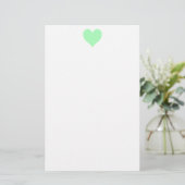 Schattig Mint Groen Hart Briefpapier (Staand voorkant)