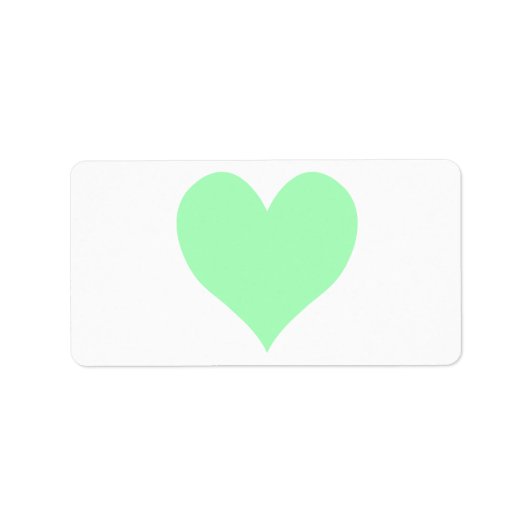 Schattig Mint Groen Hart Etiket (Voorkant)