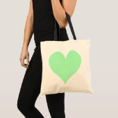 Schattig Mint Groen Hart Tote Bag (Voorkant (product))