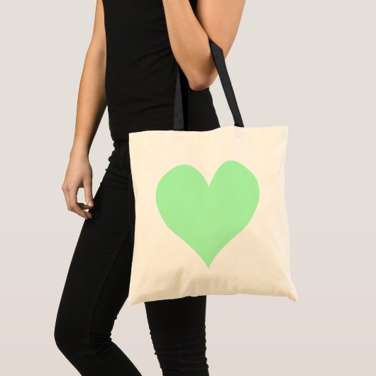 Schattig Mint Groen Hart Tote Bag (Voorkant (product))
