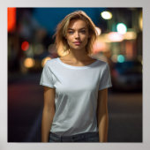 Schattig model in een Gildan tshirt schieten in ee Poster (Voorkant)