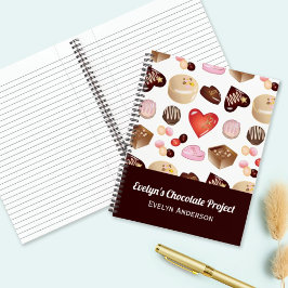 Schattig Modern Kleurrijk Chocolade Hart Snoepgoed Notitieboek