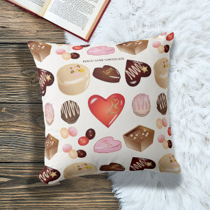 Schattig Modern Kleurrijk Chocolade Snoep Hart Pat Kussen