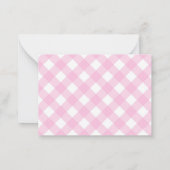 Schattig Modern Pastel Blozende Roze Gingham Plaid Notitiekaartje (Achterkant)