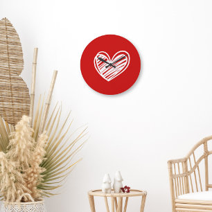 Schattig Modern Uniek Rode Harten Elegant Romantis Grote Klok