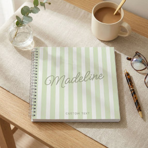 Schattig Moderne Gepersonaliseerde Saliegroen Gest Notitieboek