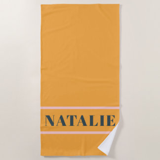 Schattig Moderne Retro Vintage Oranje & Roze Zomer Strandlaken