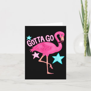 Schattig Moet Gaan Flamingo Grappig Meisjesachtig Kaart