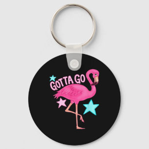 Schattig Moet Gaan Flamingo Grappig Meisjesachtig Sleutelhanger