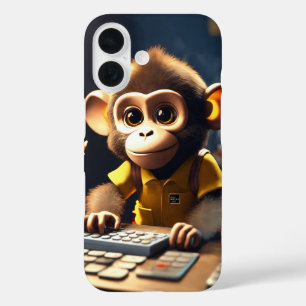 Schattig Monkey Accountant iPhone 16 Hoesje