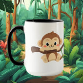 schattig monogram aap naam toevoegen Mok