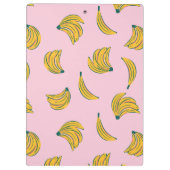 Schattig Monogram Gele Bananen in Roze Achtergrond Klembord (Achterkant)