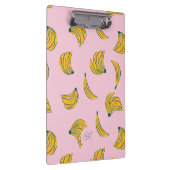Schattig Monogram Gele Bananen in Roze Achtergrond Klembord (Rechts)