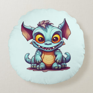 Schattig monster draak kleine Tom Rond Kussen