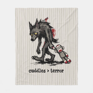 Schattig Monster Weerwolf Sock Aap Speelgoed Grapp Fleece Deken