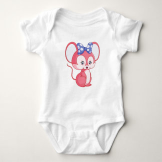 Schattig Muis: Baby T-shirt met strik ontwerp