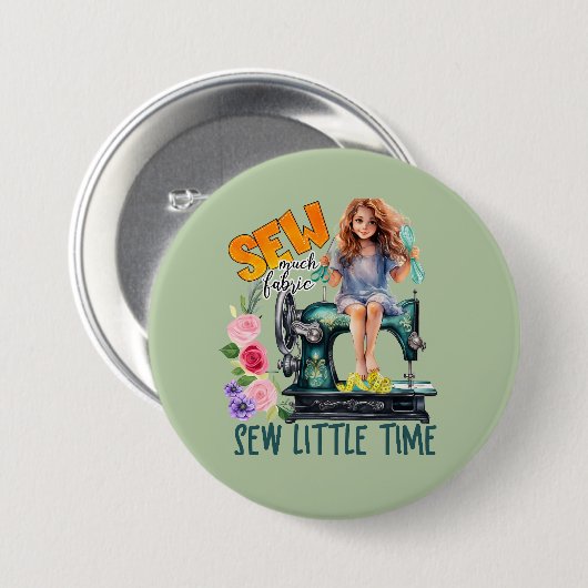 schattig naaiwerk ronde button 7,6 cm (Voorkant /achterkant)