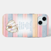 Schattig namaak pastelkleurig houten hart bijbelte Case-Mate iPhone case (Achterkant (horizontaal))