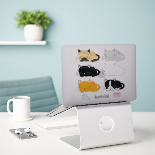 Schattig Napping Kittens Collectie Sticker (Laptop op bureau)