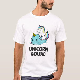 Schattig Narwal Eenhoorn Squad Grappig Eenhoorn En T-shirt