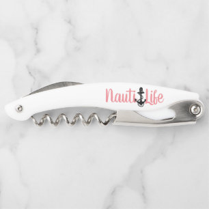 schattig nautisch ANKER + NAUTI LIFE lettering Kurkentrekker