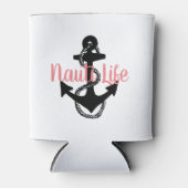 schattig, nautisch NAUTI LIFE-script + anker | Blikjeskoeler (Voorkant)