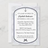 Schattig nautische anker Bow and Stripes Baby show Kaart (Achterkant)