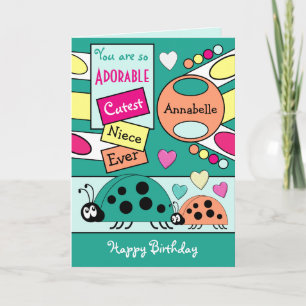 Schattig niece ladybugs speciaal meisje groen sina kaart